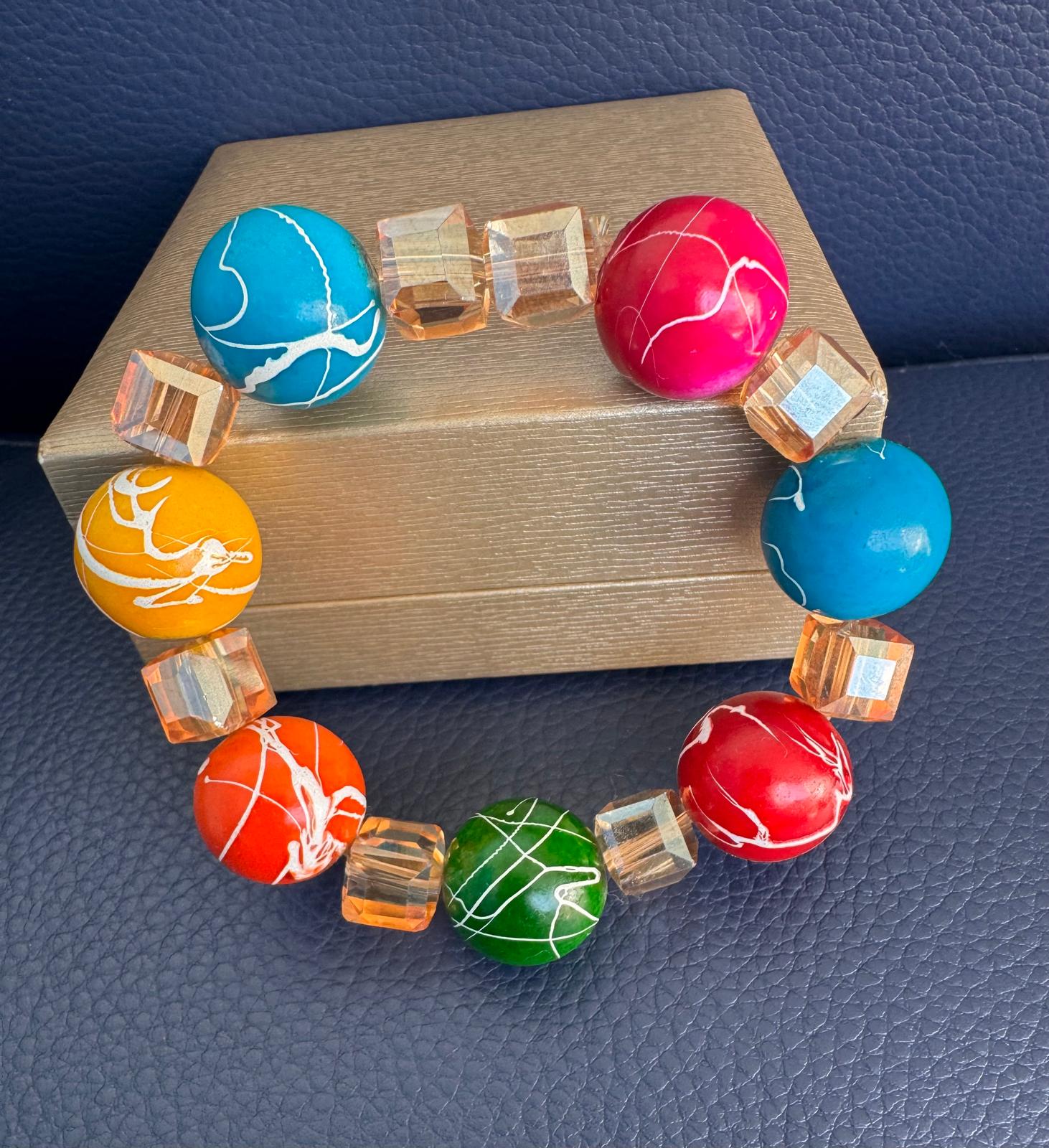 Colorful handmade breaded bracelet 