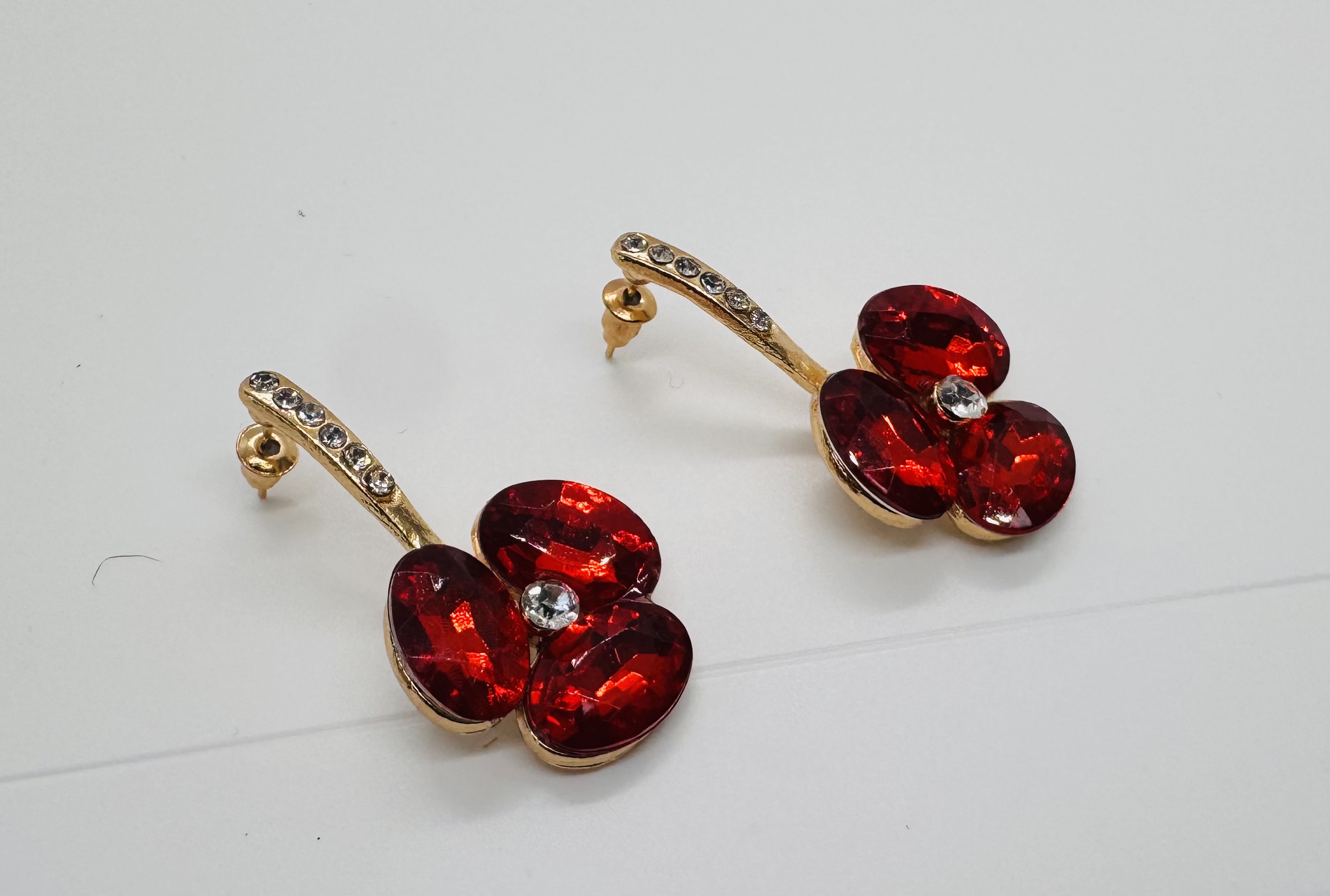 Red  Crystal Earrings 
